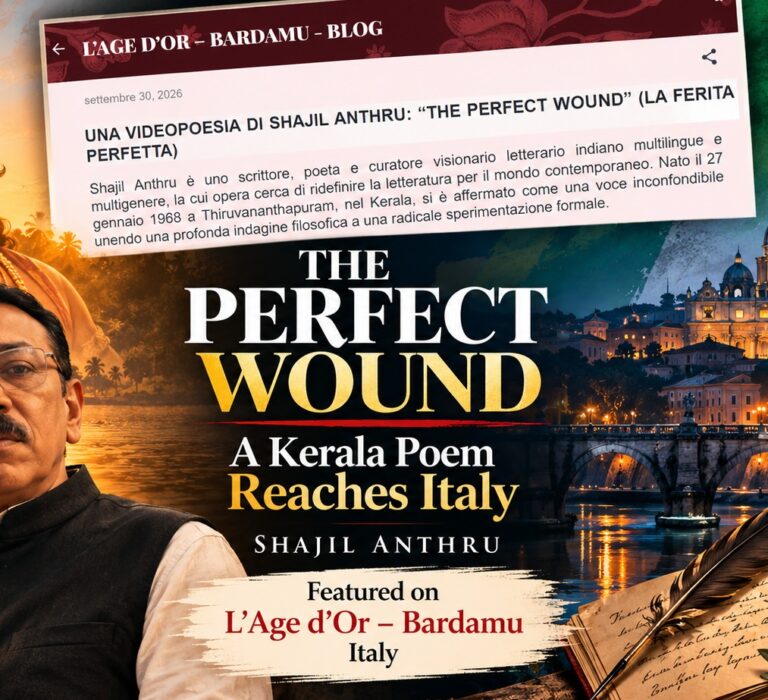 Shajil Anthru’s The Perfect Wound Appears on Italian Literary Blog L’Age d’Or – Bardamu